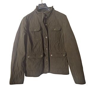 Talbots Classic Quilted Green Barn‎ Coat Field Jacket M